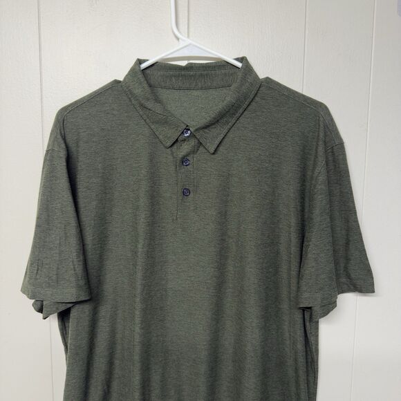 Vuori Polo Mens XL Olive Green Strato Tech Stretch Performance Golf Shirt V188 - Picture 2 of 12